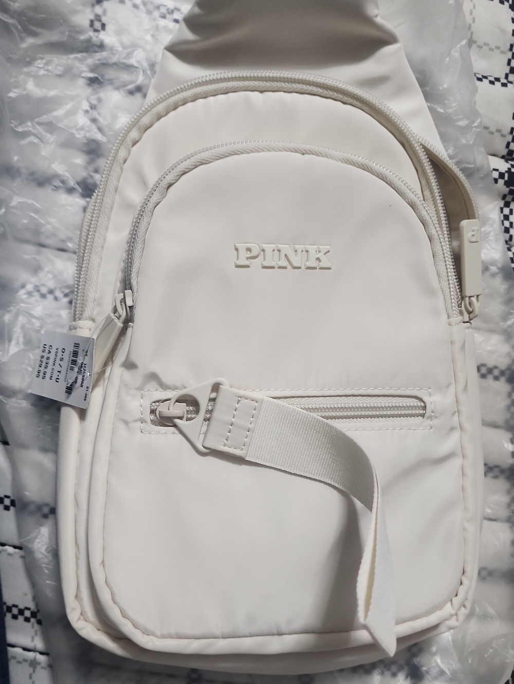 PINK Victoria's Secret Cream Crossbody Sling Bag
